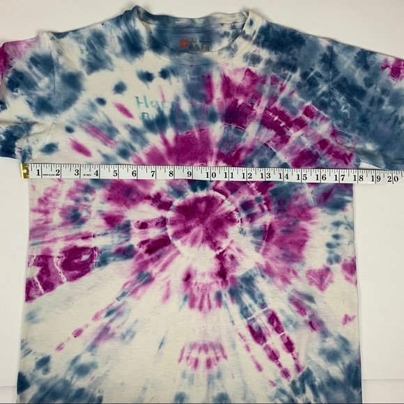 Handmade Tie Dye Tee Shirt Purple Blue & White - Picture 6 of 8